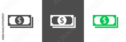 Illustration of money icons. Dollars bill, money banknote. Flat illustration of money