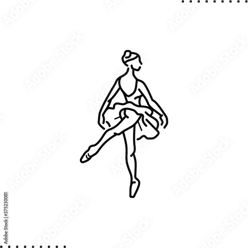 Ballerina vector icon in outline