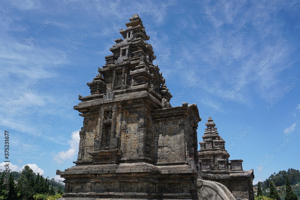 Dieng, 25 August 2020; Arjuno Temple is one of the Hindu temples in Indonesia which is located in the Dieng plateau, Central Java, Indonesia.