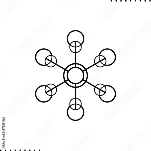 Co-working vector icon in outline