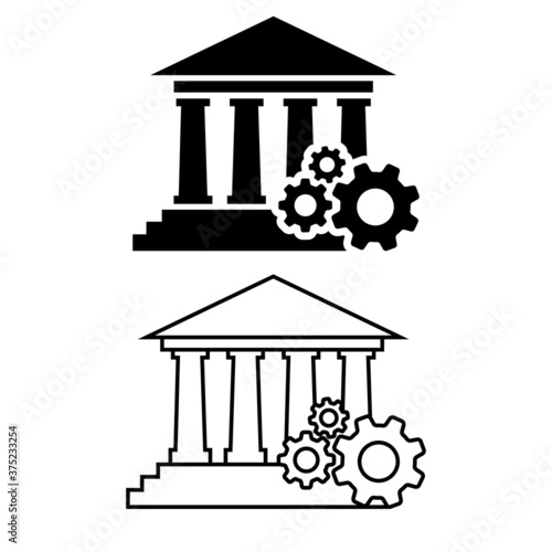 Process icon vector set. Business administration illustration sign collection. engineering symbol.