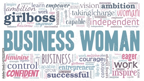 Businesswoman vector illustration word cloud isolated on a white background.
