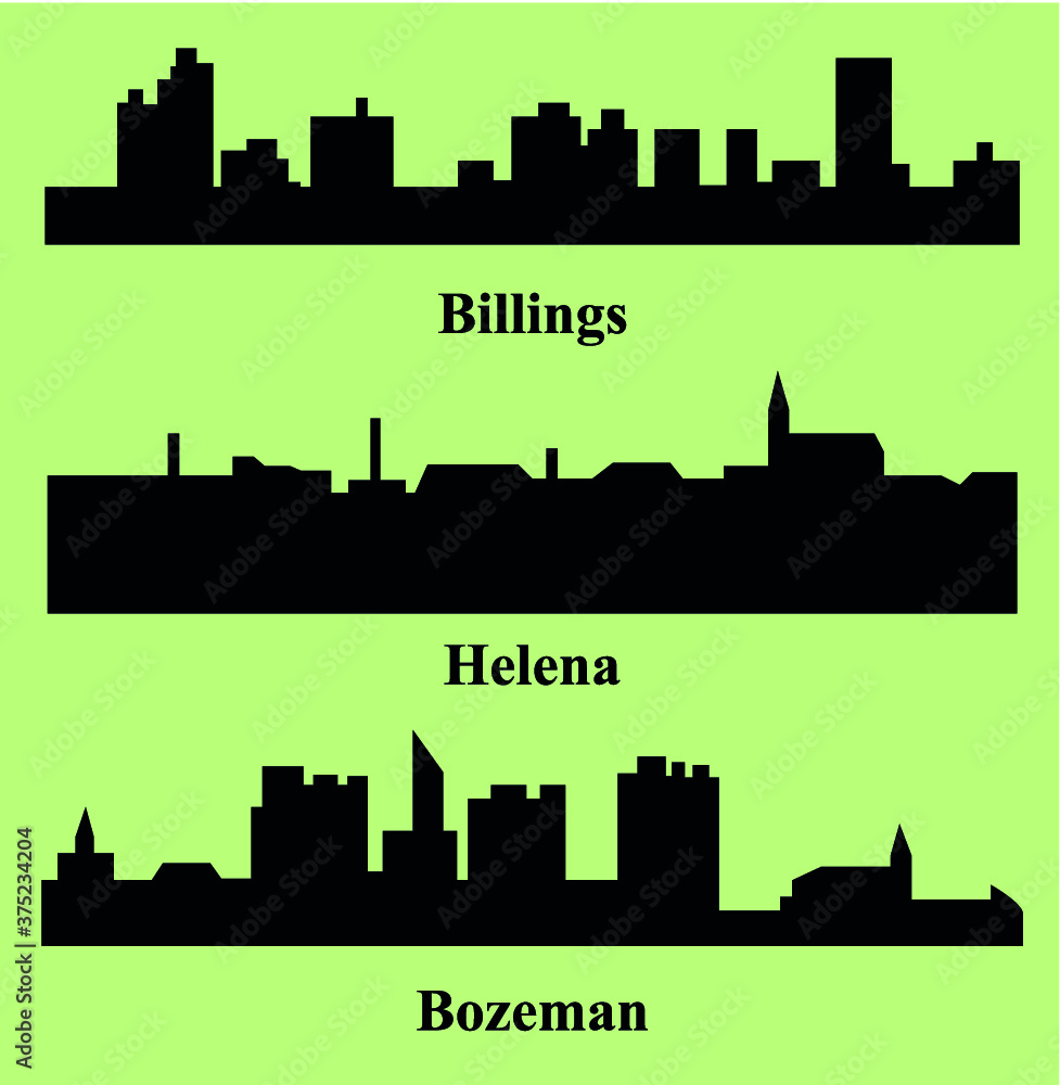 Set of 3 city in Montana ( Helena, Billings, Bozeman )