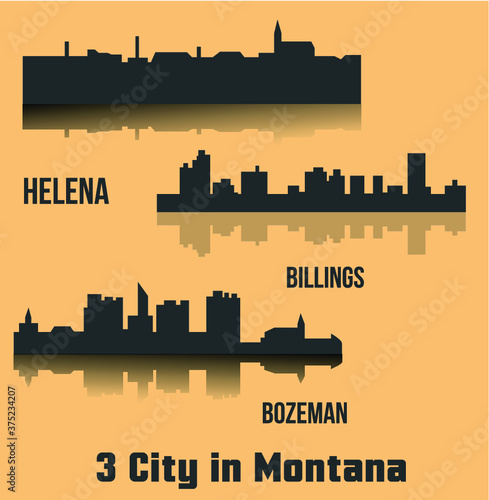 Set of 3 city in Montana ( Helena, Billings, Bozeman )