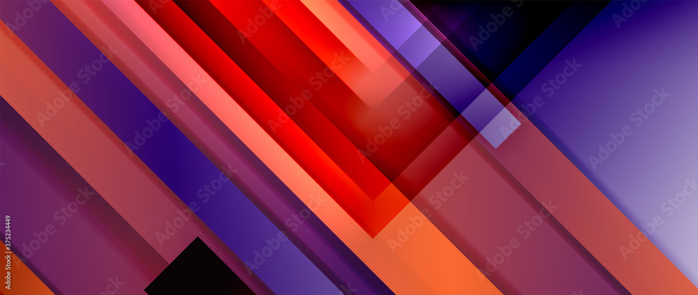 Fototapeta premium Dynamic lines on fluid color gradient. Trendy geometric abstract background for your text, logo or graphics