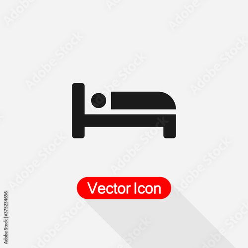 Hostel Symbol Bed Icon Vector Illustration Eps10