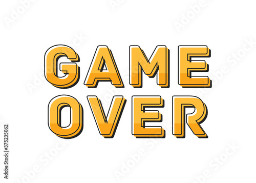 Game Over, Video Game, Vector Text Illustration Background