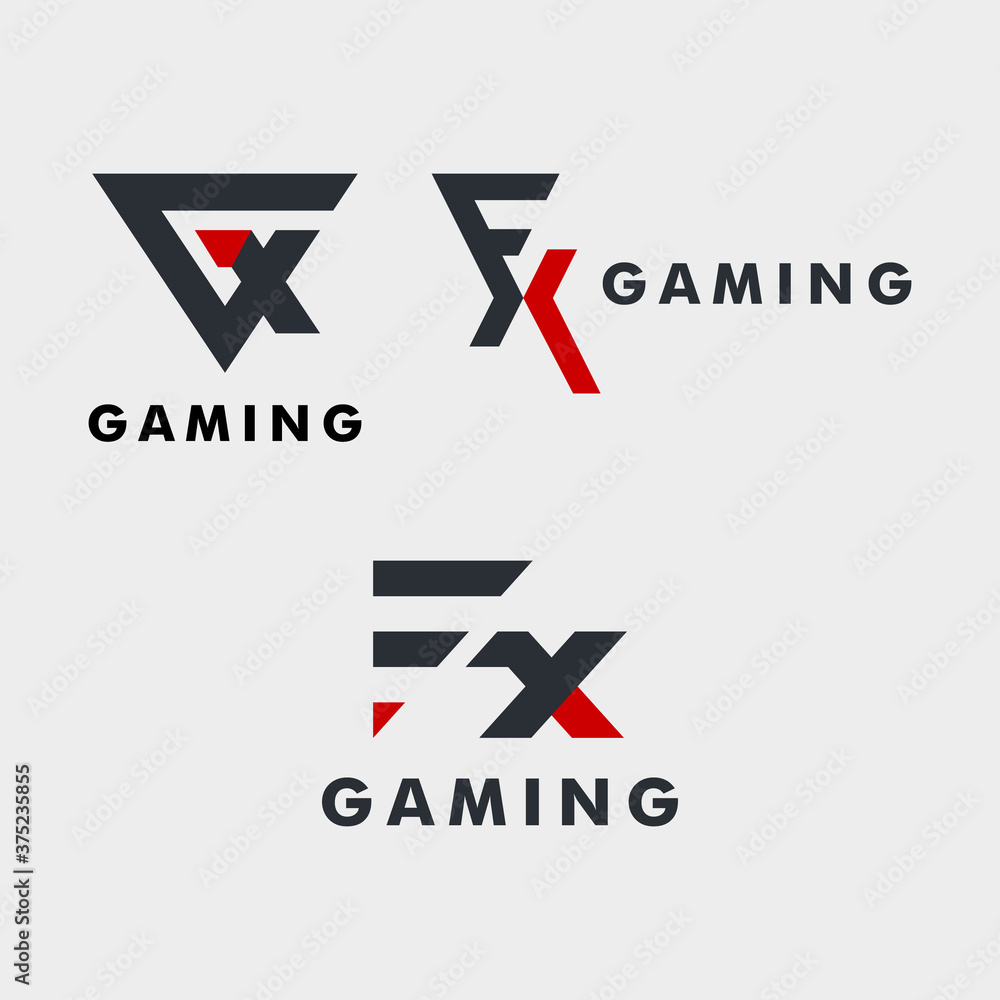 Initial FX logo design. monogram icon bundle unique letter FX. Initial FX logo design. monogram icon bundle unique letter FX.