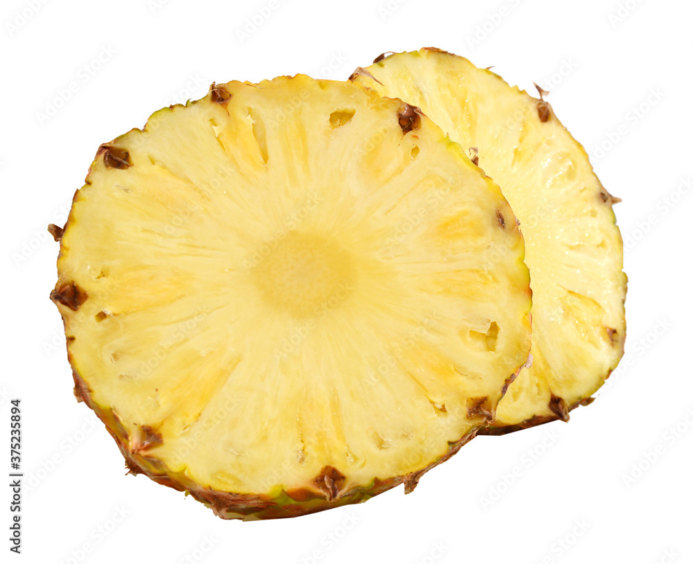 Pineapple slices isolated on white background Pineapple slices isolated on white background