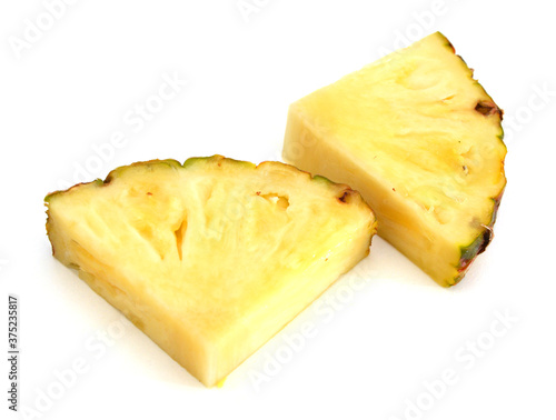 Pineapple slices isolated on white background