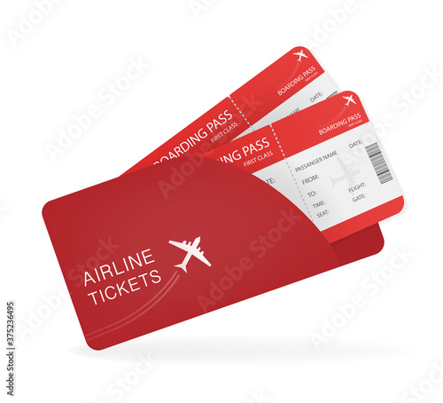 Airline tickets for paper design. Creative design. Travel concept. Vector illustration.
