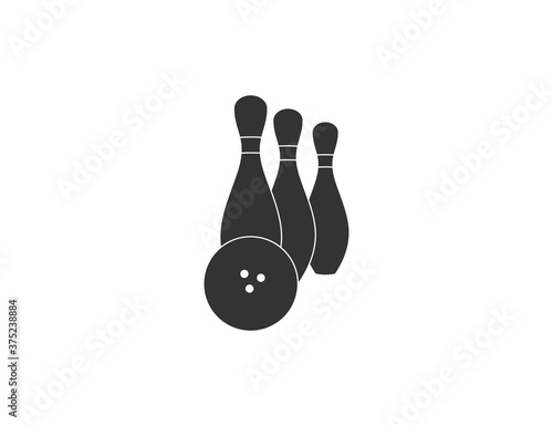 Bowling, game, strike icon. Vector illustration, flat design.