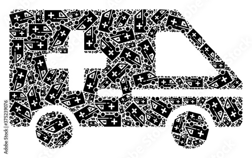 Картината върху платно Recursion mosaic medical emergency car