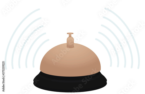 Metallic hotel bell. vector illustration