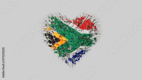 South Africa National Day. April 27. Freedom Day. Heart shape ma
