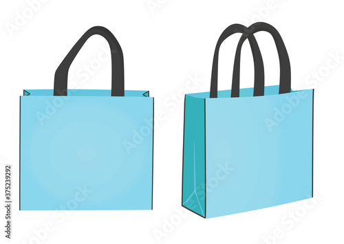Blue shopping bag. vector illustration