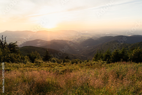 sunrise in the Beskydy mountains  Czech Republic