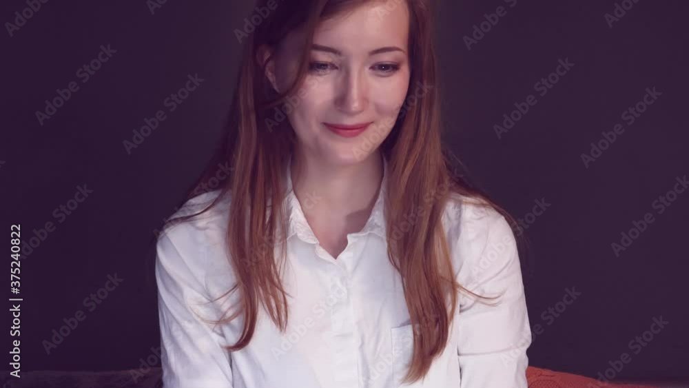 Young woman online conversation Young woman online conversation