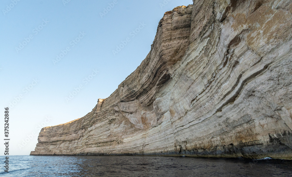 sea cliffs coastline. Malta
