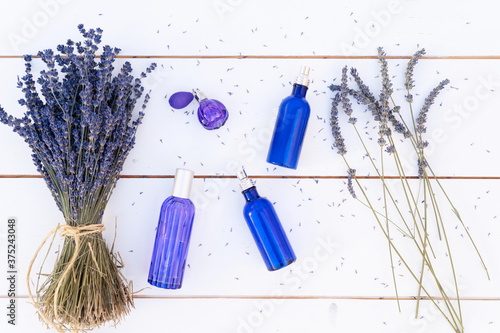 Lavender flowers and lavender oil