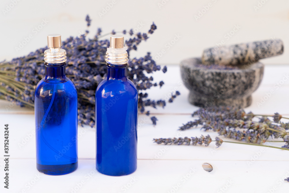 Lavender flowers and lavender oil Lavender flowers and lavender oil