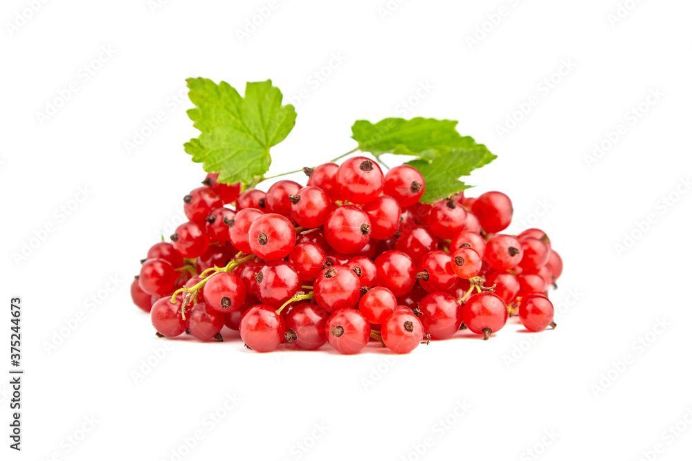 Red currant berries heap isolated on white background Red currant berries heap isolated on white background