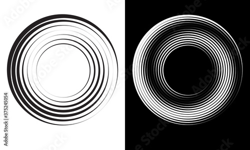 Abstract background with radial graphics. Spiral with circles.
