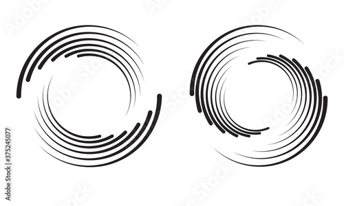 Abstract concentric circle. Segmented circles with rotation.