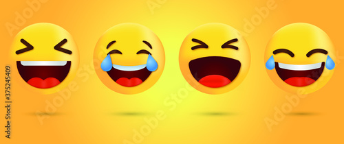 3D  laughing emoji with tears, Emoticon with tears of joy, happy emoji