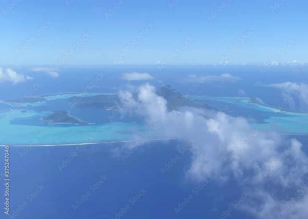 Bora Bora vue du ciel, Polynésie française 