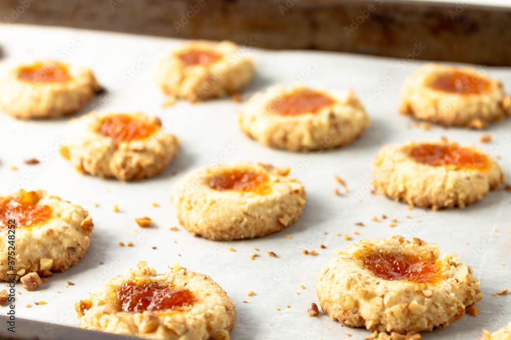 Apricot Walnut Thumbprit Cookies