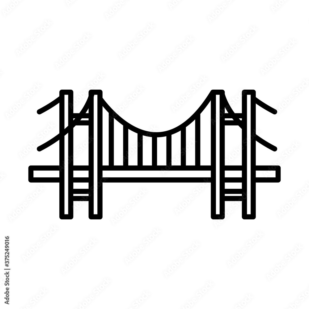 bosphorus bridge icon, line style bosphorus bridge icon, line style