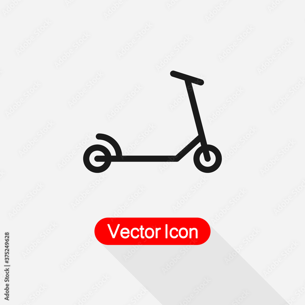 Kick Scooter Icon, Children Scooter Icon Vector Illustration Eps10 Kick Scooter Icon, Children Scooter Icon Vector Illustration Eps10