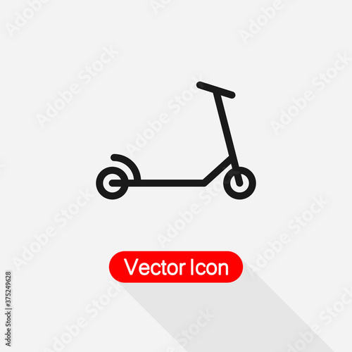 Kick Scooter Icon, Children Scooter Icon Vector Illustration Eps10