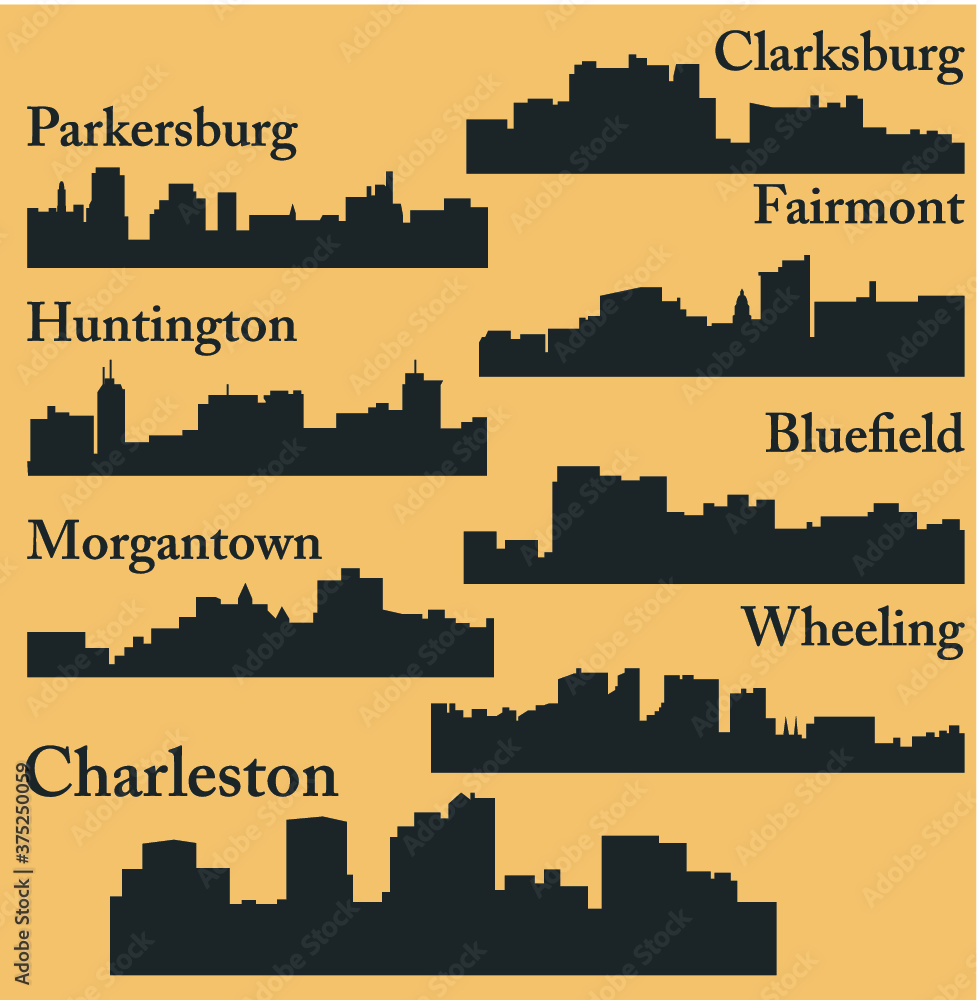 8 City in West Virginia ( Charleston, Clarksburg, Parkersburg, Wheeling, Huntington, Morgantown, Bluefield, Fairmont )