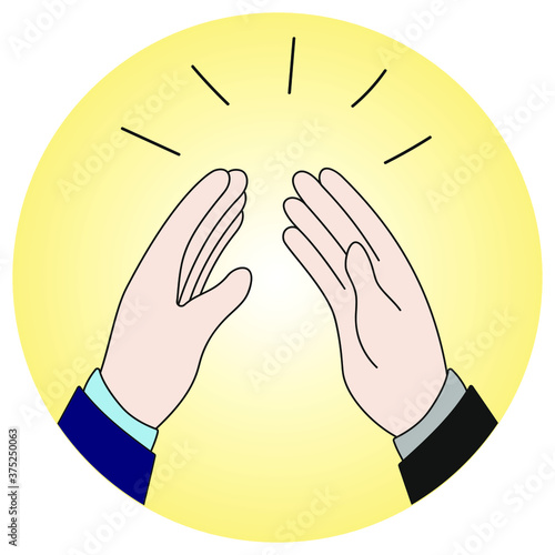 Two male hands are about to slap