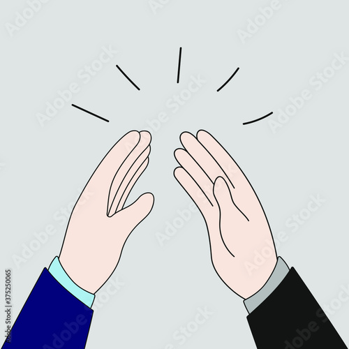 Two male hands are about to slap