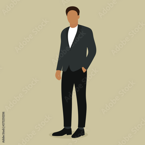 Man in business clothes on a beige background