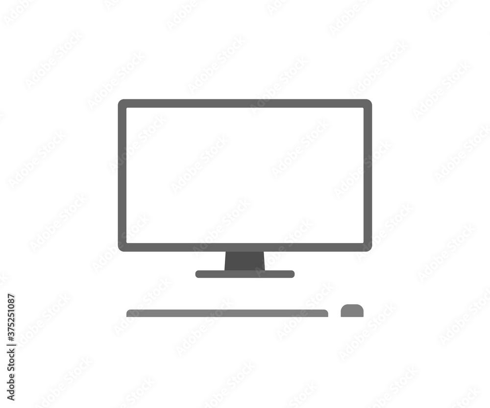 PC screen isolated simple icon. Monitor, concept illustration in vector flat PC screen isolated simple icon. Monitor, concept illustration in vector flat