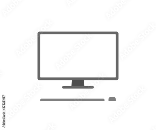 PC screen isolated simple icon. Monitor, concept illustration in vector flat