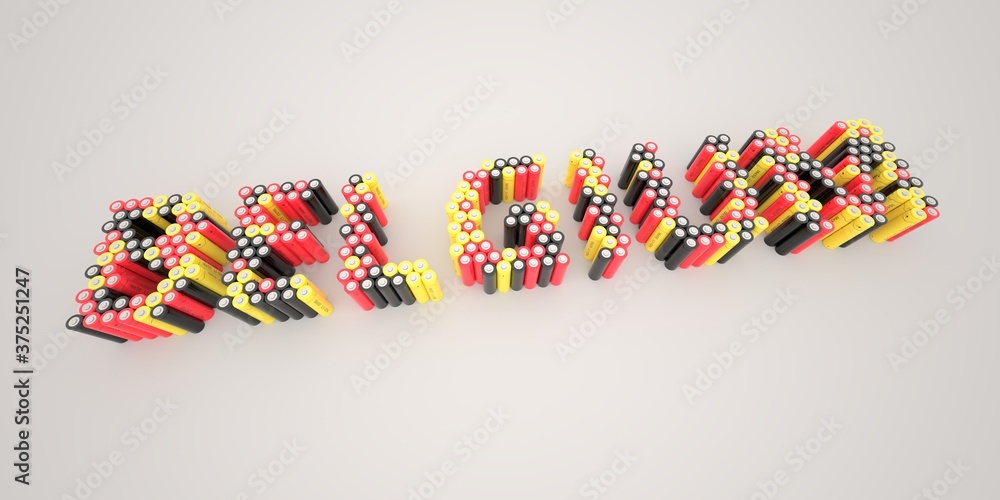 BELGIUM word made with batteries, wide shot. Modern electrical technologies conceptual 3d rendering BELGIUM word made with batteries, wide shot. Modern electrical technologies conceptual 3d rendering