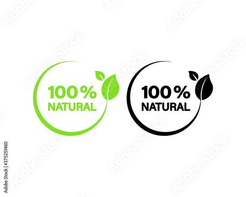 100 percentnatural icon. Organic sign. Vector on isolated white background. EPS 10