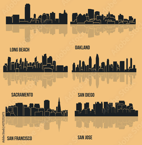 Cities in California ( Sacramento, San Diego, San Jose, Oakland, Long Beach, San Francisco )