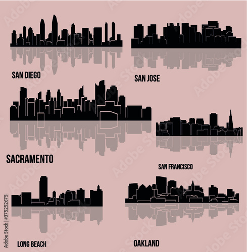 Cities in California ( Sacramento, San Diego, San Jose, Oakland, Long Beach, San Francisco )