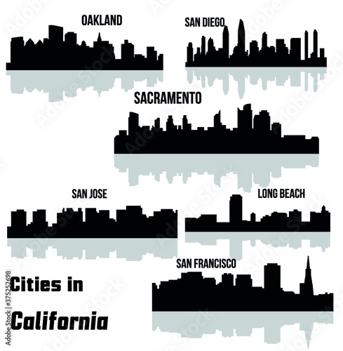 Cities in California ( Sacramento, San Diego, San Jose, Oakland, Long Beach, San Francisco )