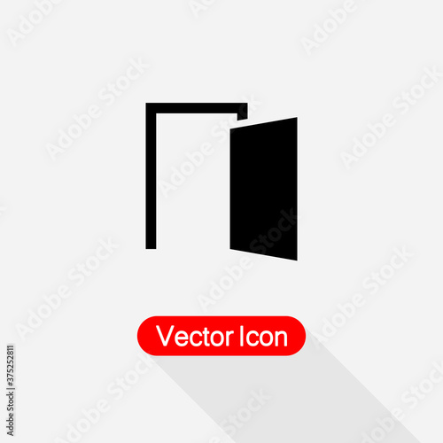 Opened Door Icon Vector Illustration Eps10