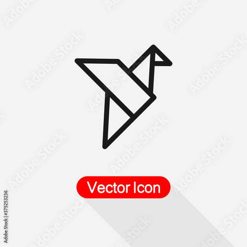 Origami Bird Icon Vector Illustration Eps10