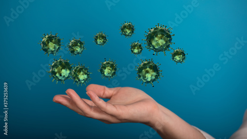 Virus abstract background. protection Genetics Bacteriological Microorganism..