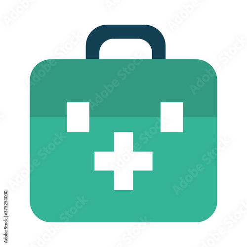 first aid kit icon, flat style