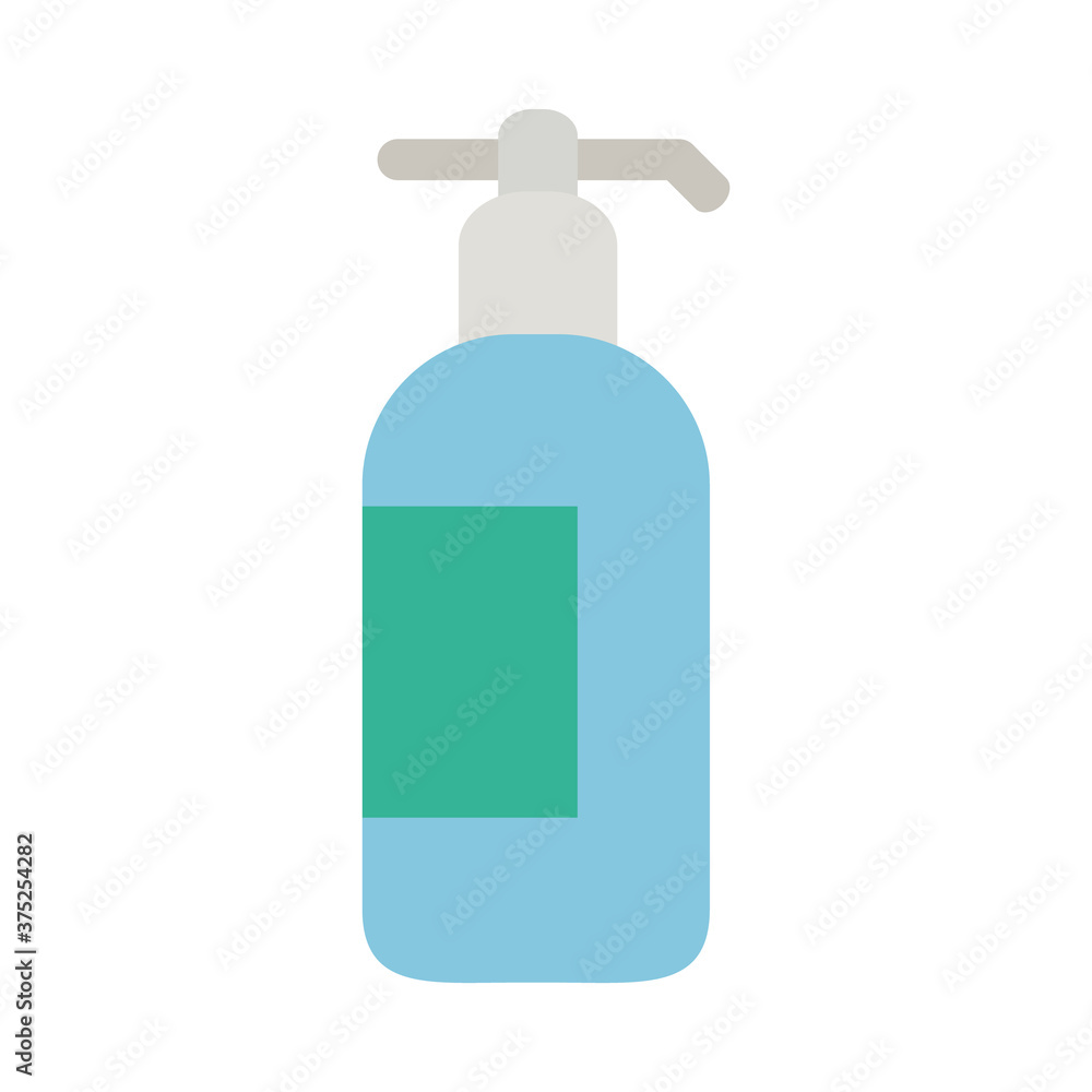 anitbacterial soap bottle icon, flat style anitbacterial soap bottle icon, flat style